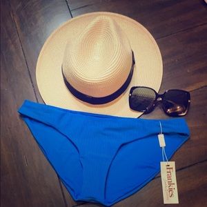 Frankies bikinis ribbed cobalt blue bikini bottom